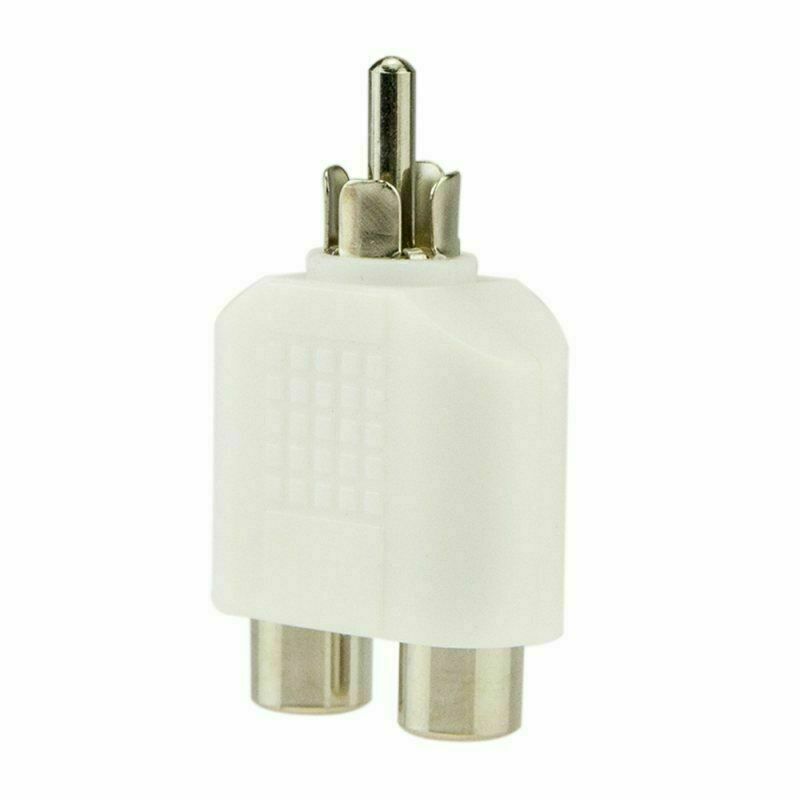 4x 1-Male to 2-Female Cable Adapter RCA Y Splitter AV Audio Video Plug Converter