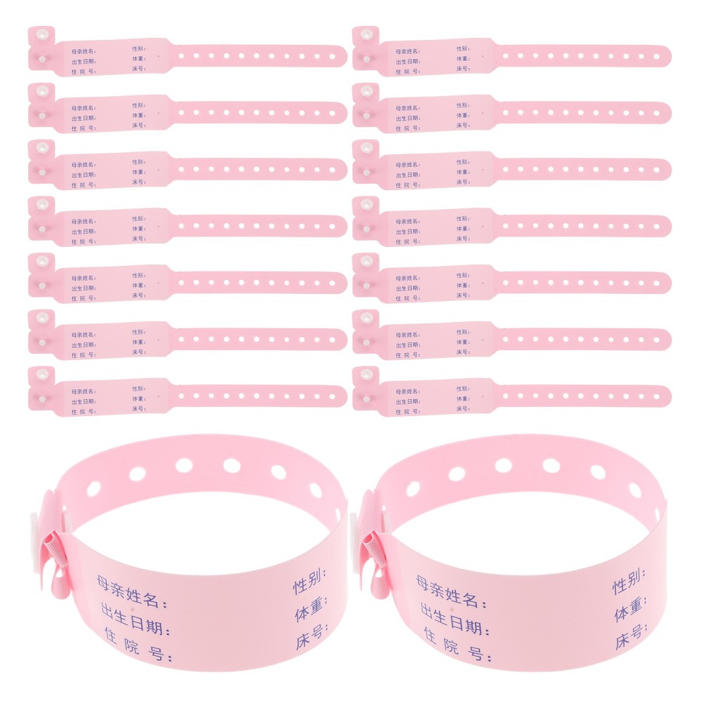 100 Pcs Medical Identification Tape Secure Snap Newborn Bracelet Baby Wristband
