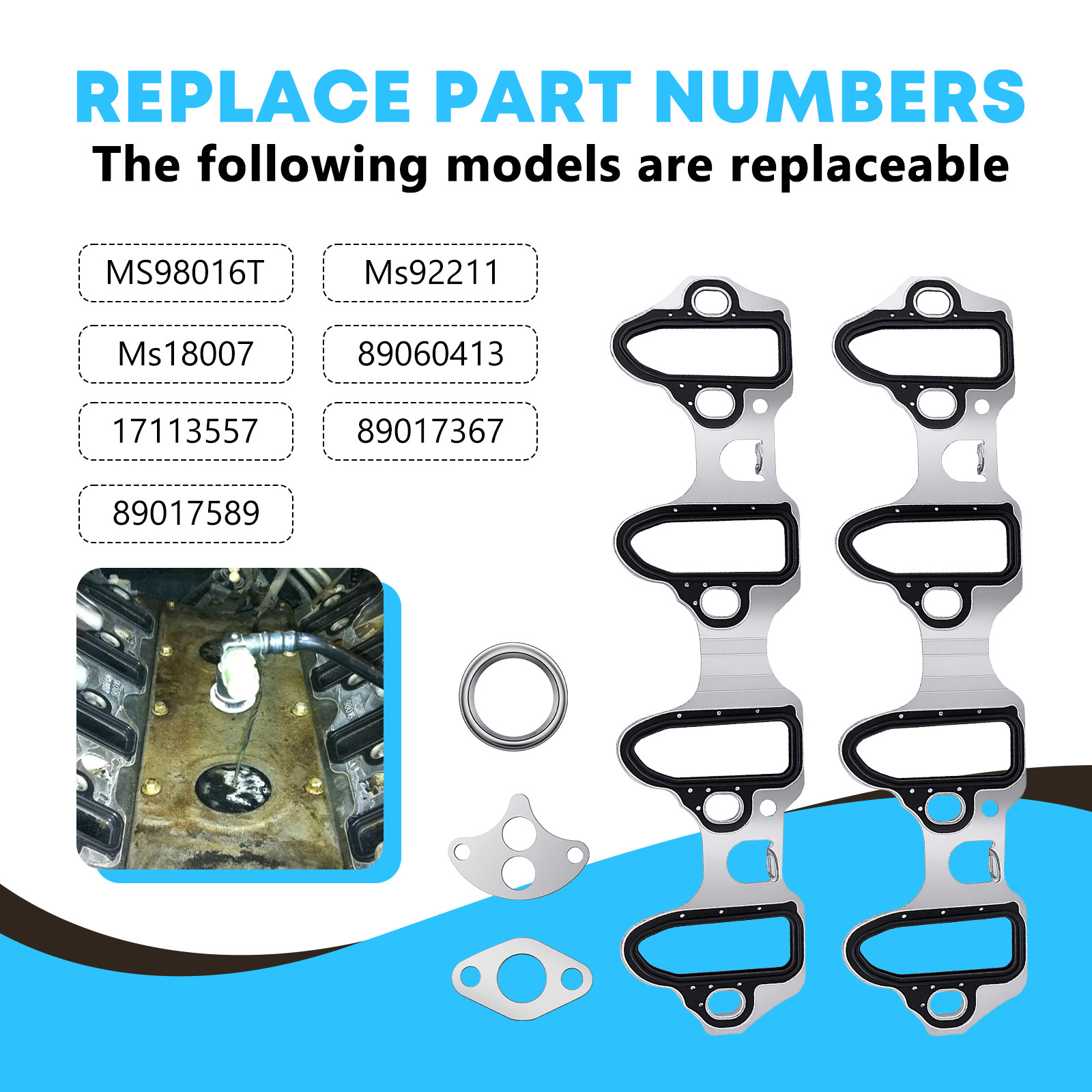 Fel-Pro Intake Manifold Gasket Set MS 89060413 for Chevy GM LS 5.3L 4.8L 6.0L 6.