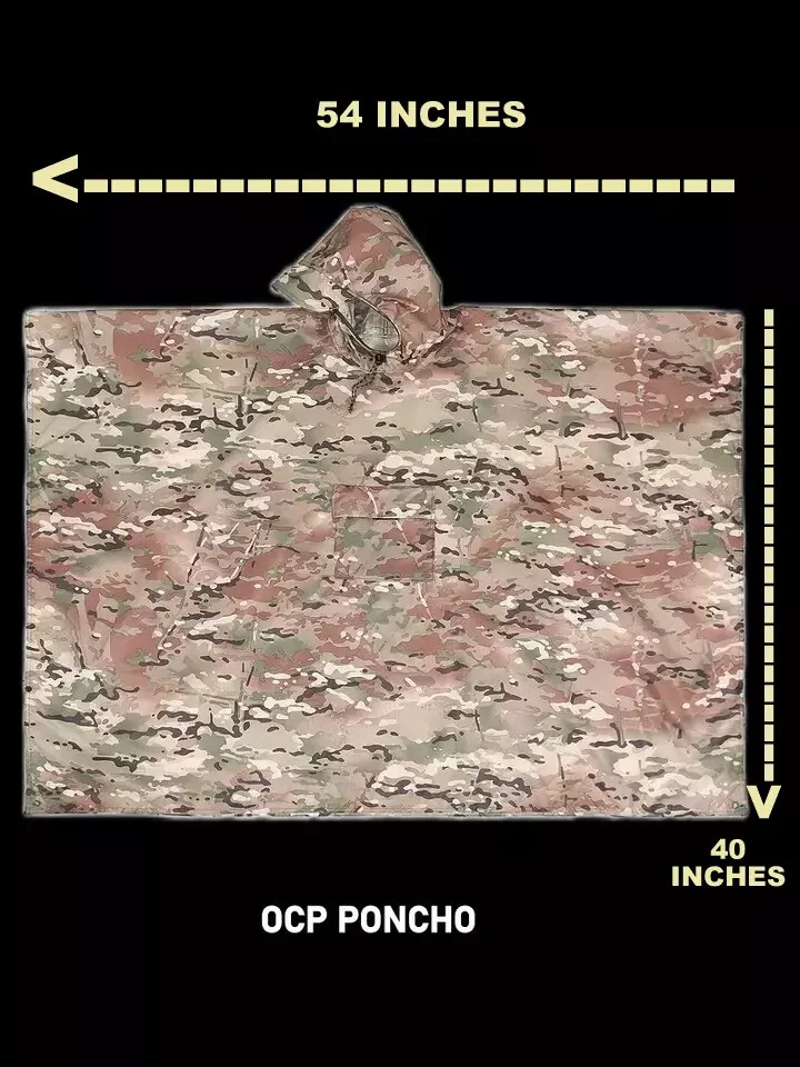 NEW WATERPROOF OCP SCORPION MILITARY PONCHO WET WEATHER SHELTER HALF