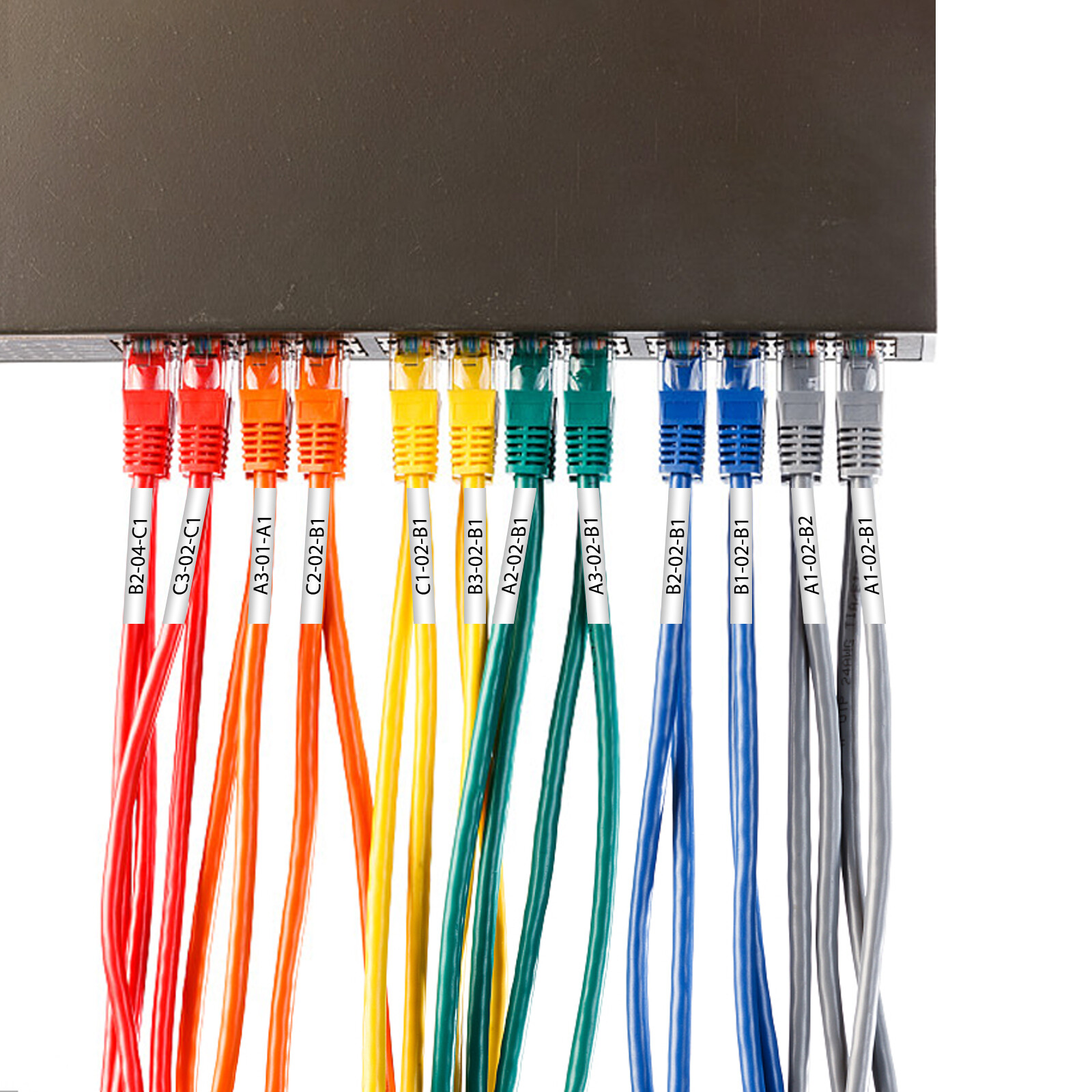 White / Yellow Industrial Heat Shrink Tube fits Brother P-Touch / Dymo Rhino