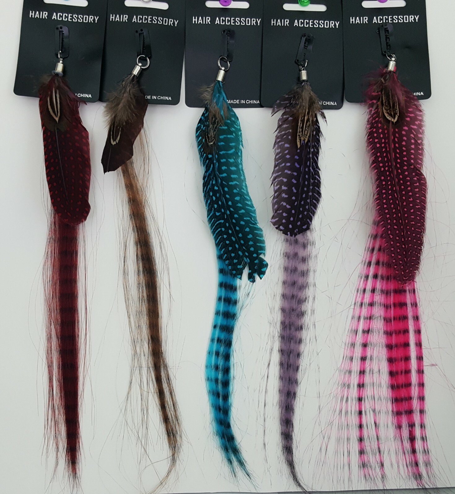 Feather Hair Extensions (Clip) 1doz Assorted Pack Great Gift Or Party Favor!