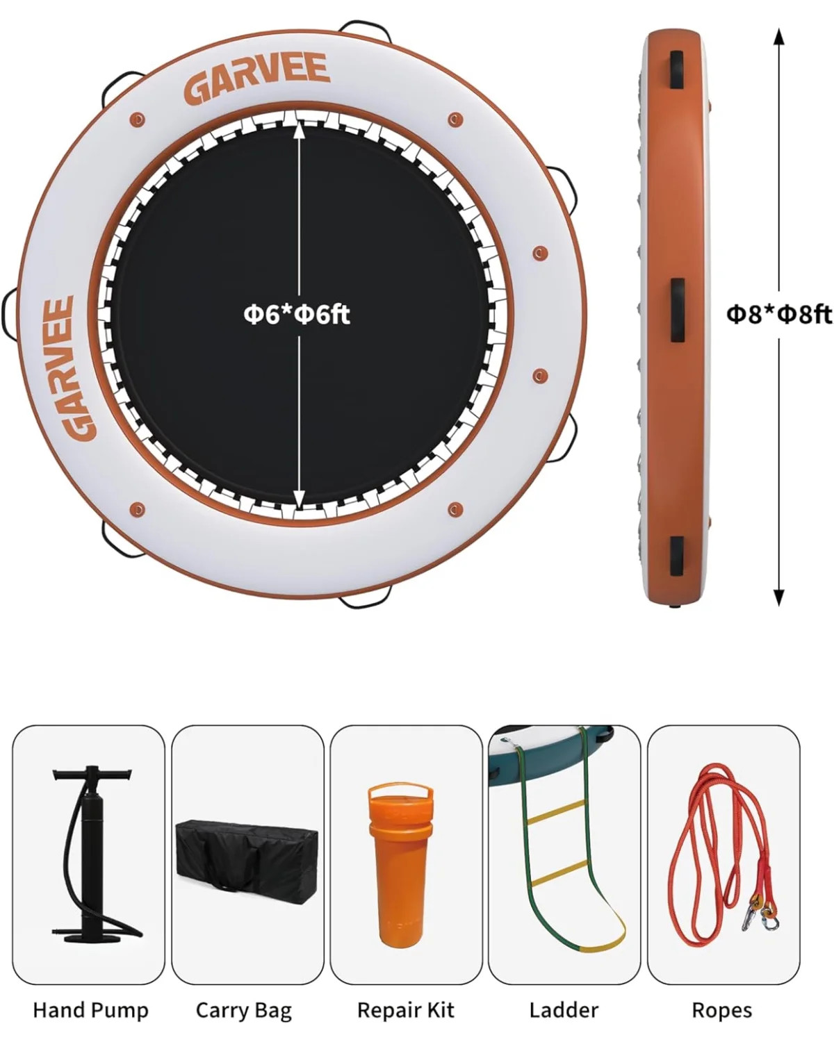 Inflatable Floating Island 8Ft X 8Ft, Portable Water Dock for Beach, Pool, Lake