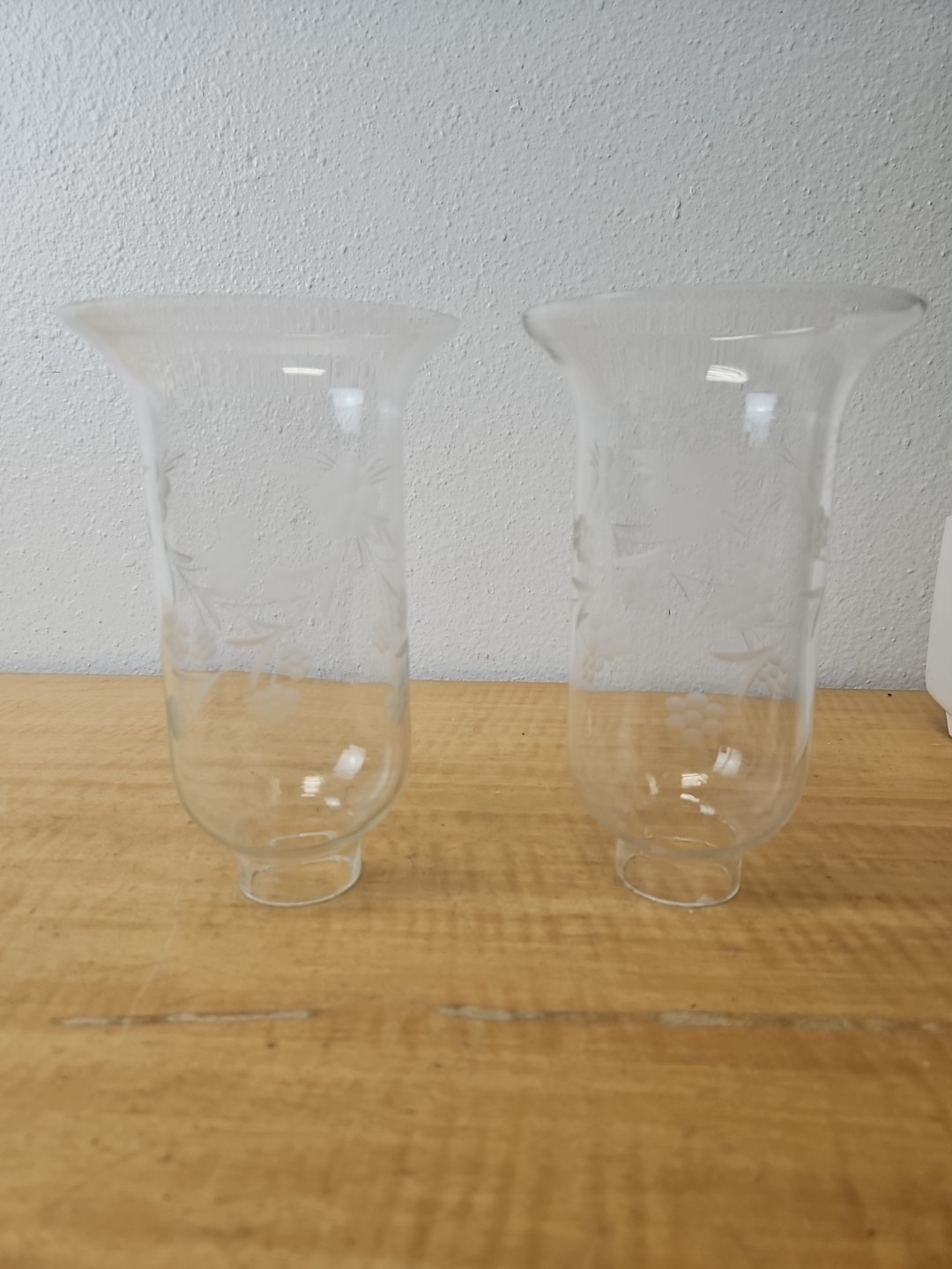 Pair Of Wallace 4640 Sterling & Glass Hurricane Candle Holders, Silver