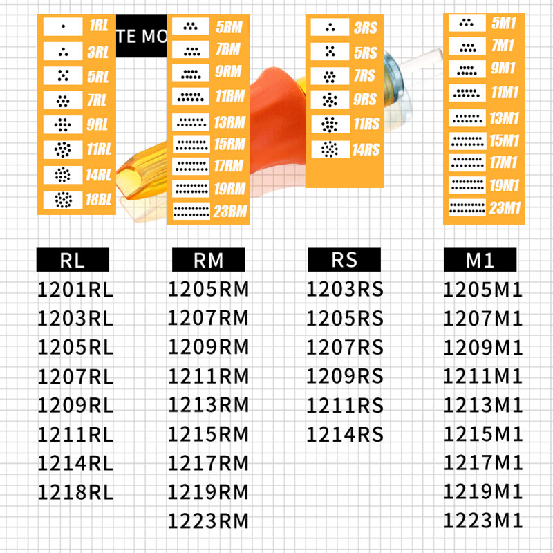 20-100Pcs Professional Sterile White Tattoo Cartridge Needle Shader RL RS RM M1
