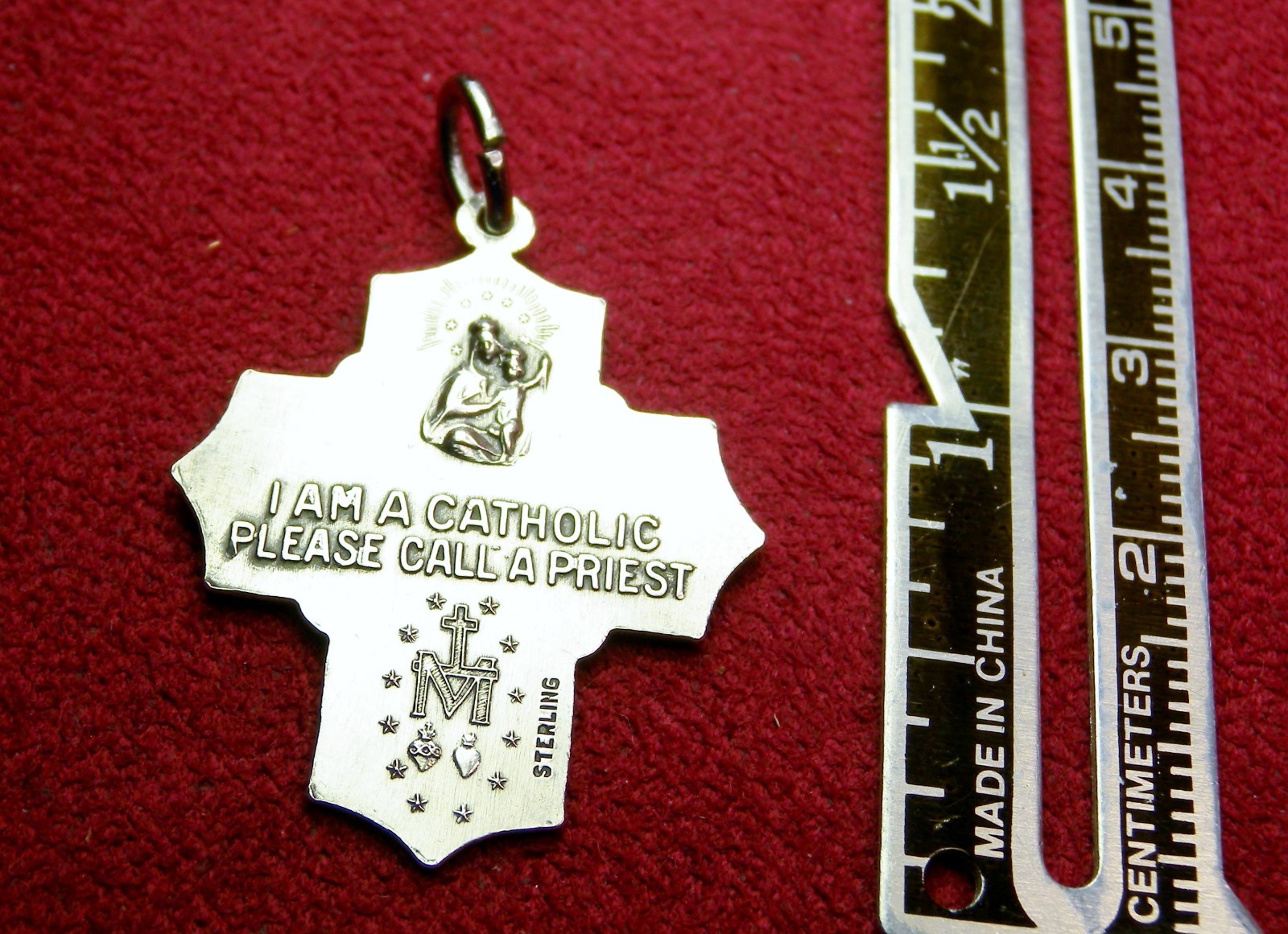 Chapel Sterling WWII GI’s Dog tag Chain Miraculous Medal Scapular Holy Spirit