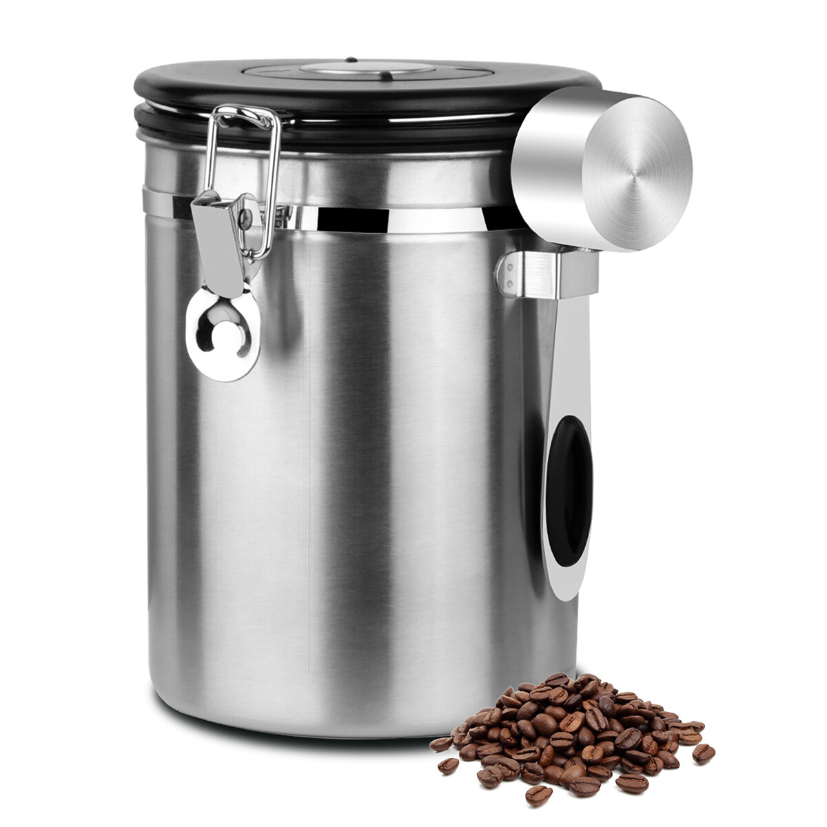 62oz Coffee Canister Stainless Steel Airtight Storage Container &Measuring Scoop