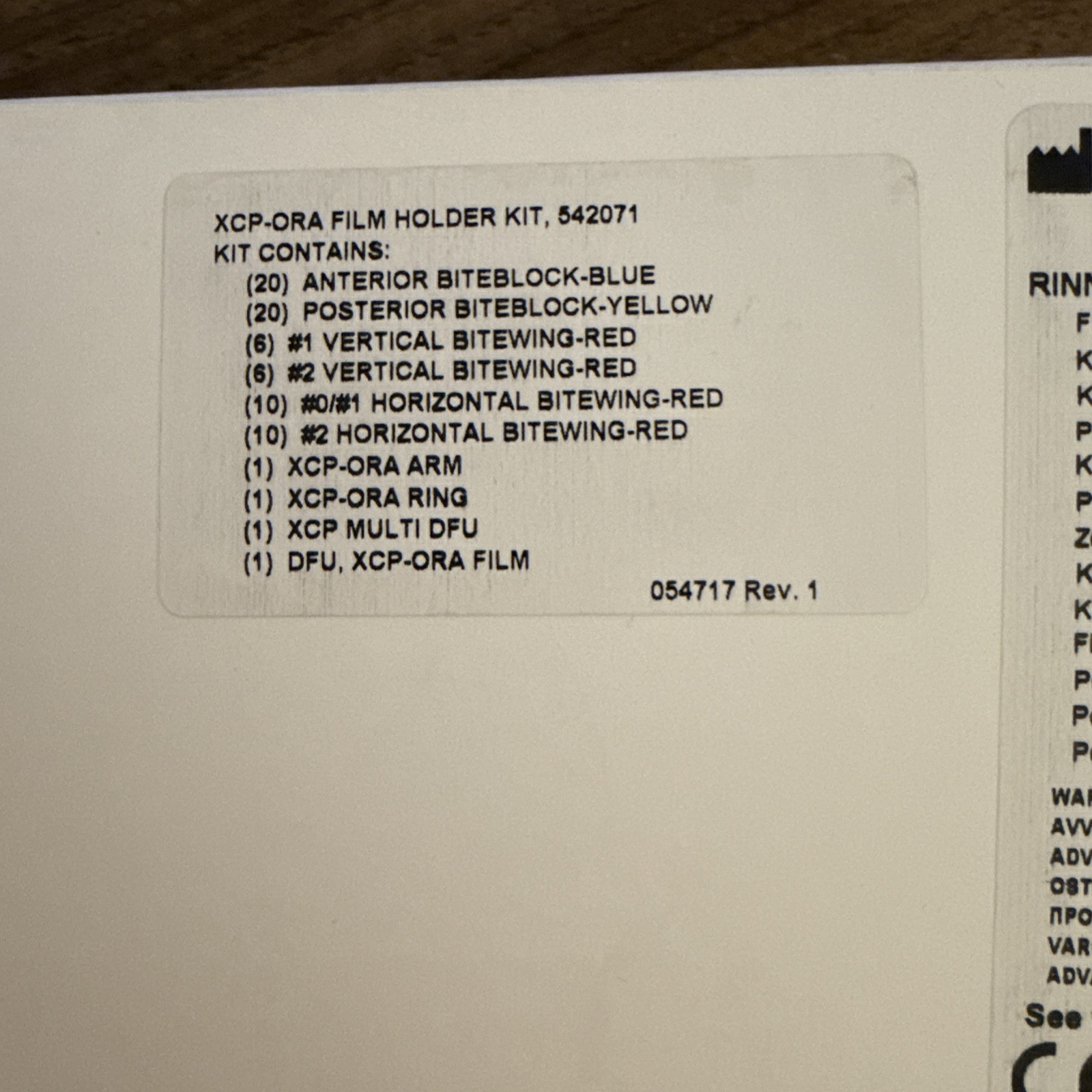 Dentsply Rinn XCP-ORA Kit Dental X-Ray Kit For Film PSP Plate Positioning Kit