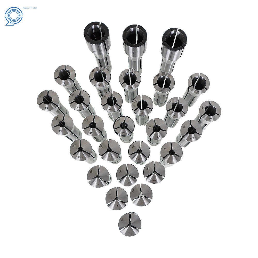 Metric 1/32" - 1" R8 Collet Set Fractional 29 Piece High Quality For Bridgeport