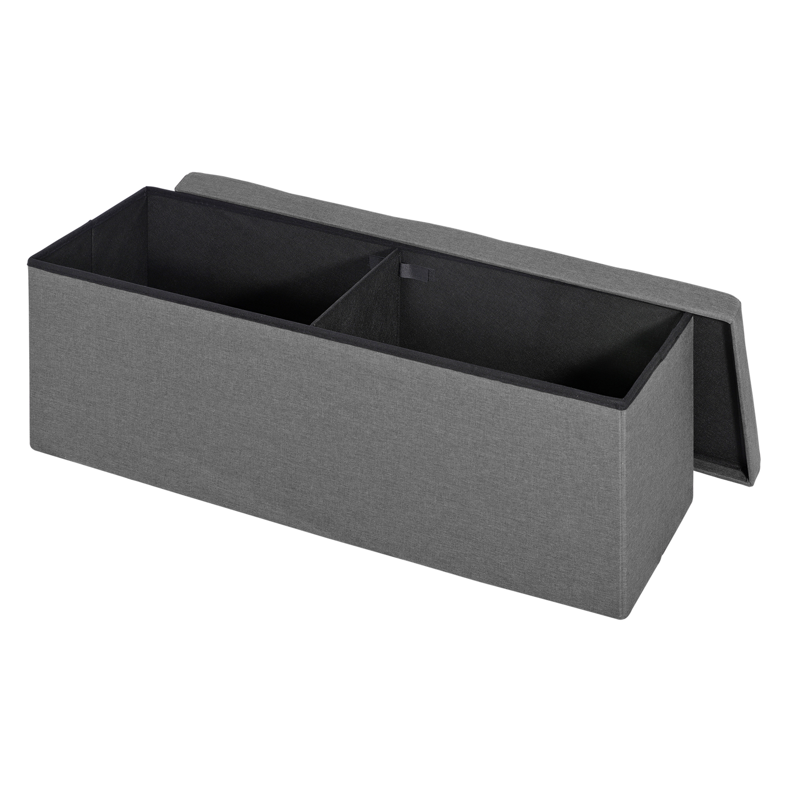 43"Storage Ottoman Bench Folding Chest Footrest Stool MDF Frame w/Lid Light Grey