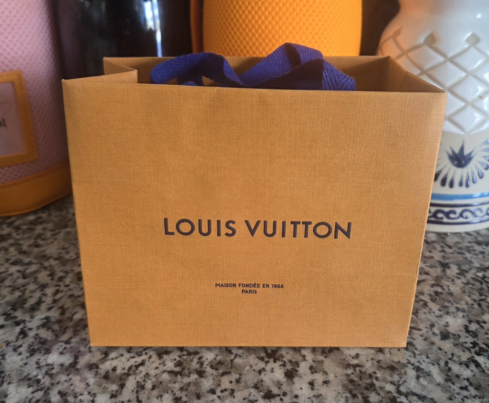 Authentic Louis Vuitton Mini Shopping Gift Paper Bag 5.5” x 4.5” x 3”. H04