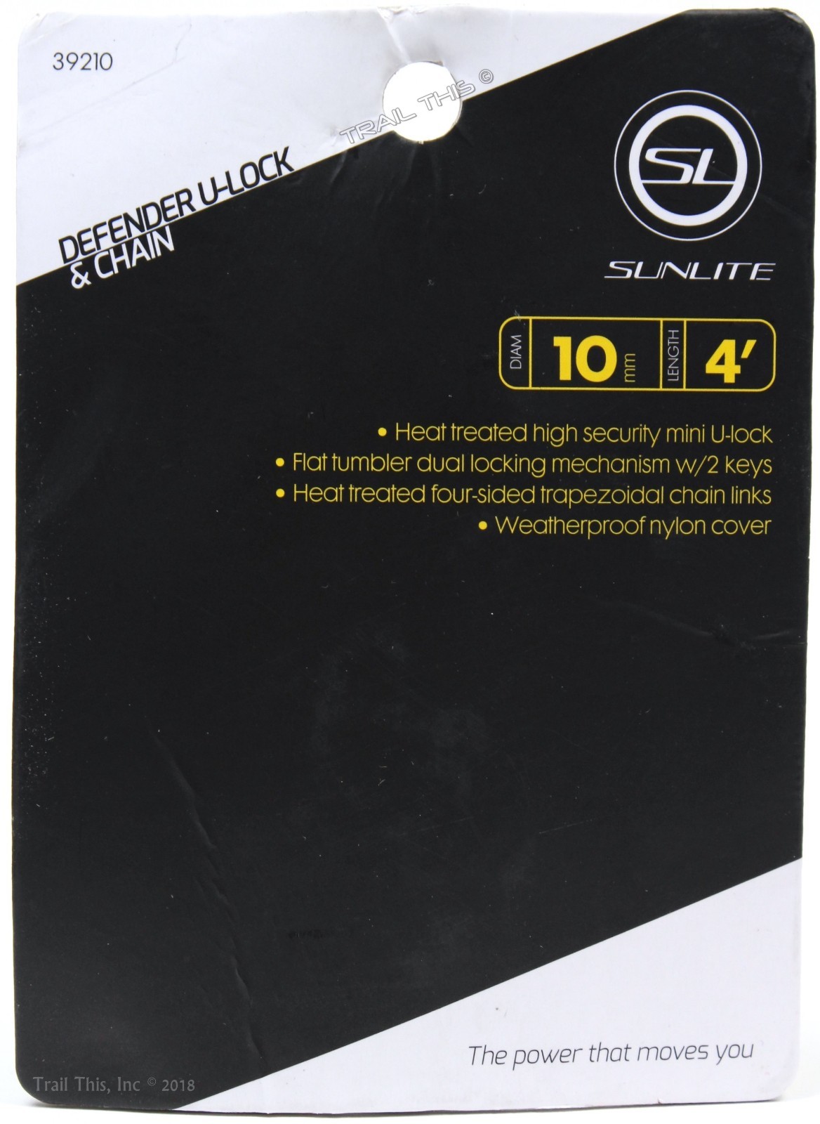 Three (3) Pack Defender 46" Heavy-Duty 10mm Chain Mini U-Lock Bike Scooter Lot