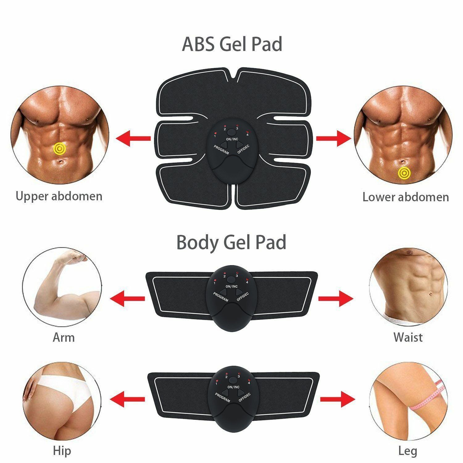 Ultimate EMS AB & Arms Muscle Simulator ABS Training Home Abdominal Trainer Set