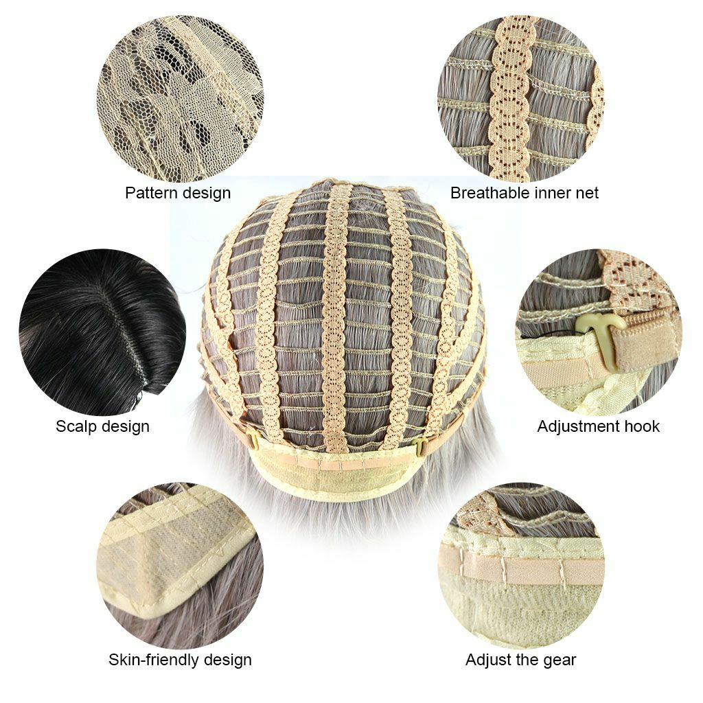 Women's Wig Long Curly Hair Wigs Hair Ombre Silver for Cosplay Party Daily Use