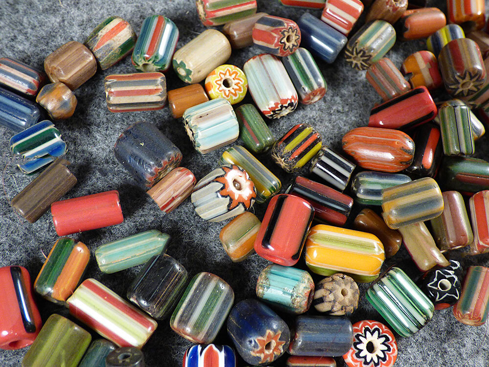 (10) Original Hudson's Bay Company Chevron Trade Beads Huron Indian Fur Trade