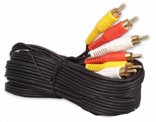 NEW 3 RCA 30' Ft 30Ft Audio Video AV Cable FOR HDTV DVD VCR