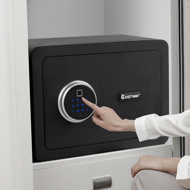 Fingerprint Safe Box Digital Home Office Security w/LED Light Cash Jewelry Black