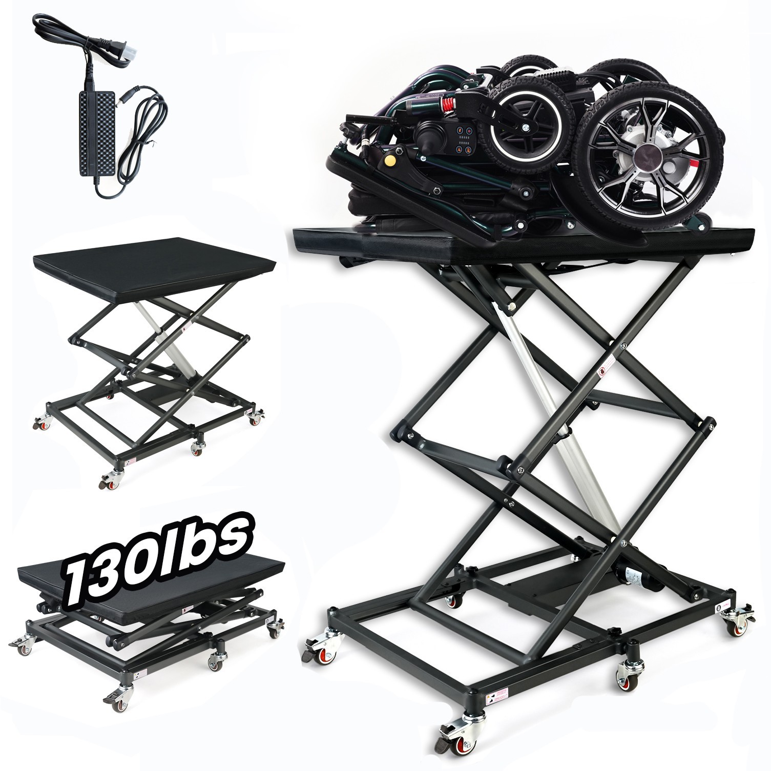 Lightweight & Foldable, Portable Electric Wheelchair Lift for Cars, Lifts 130lbs