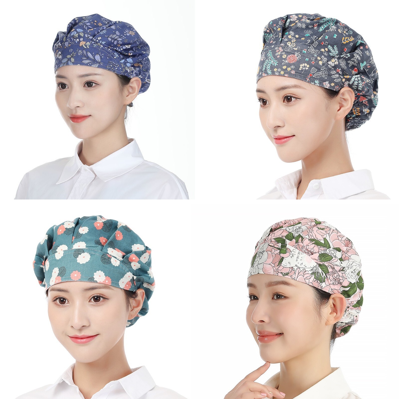 Women's Chef Hat Elastic Cook Hair Cap Dustproof Kitchen Baker