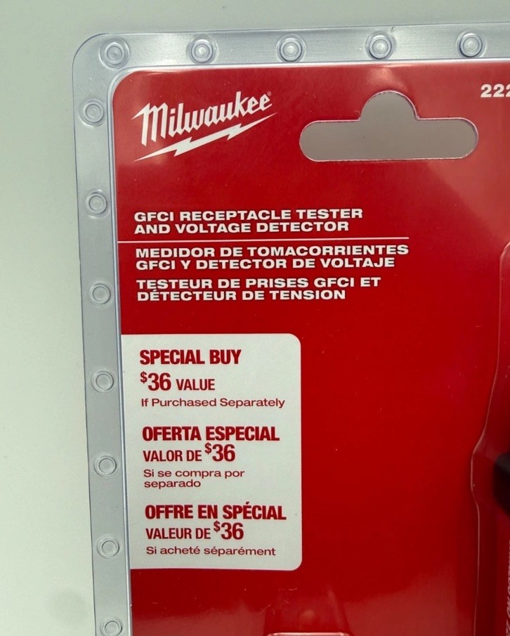 Lot of 6 Milwaukee Non-Contact Voltage & GFCI Receptacle Premium Test Kit2226-20