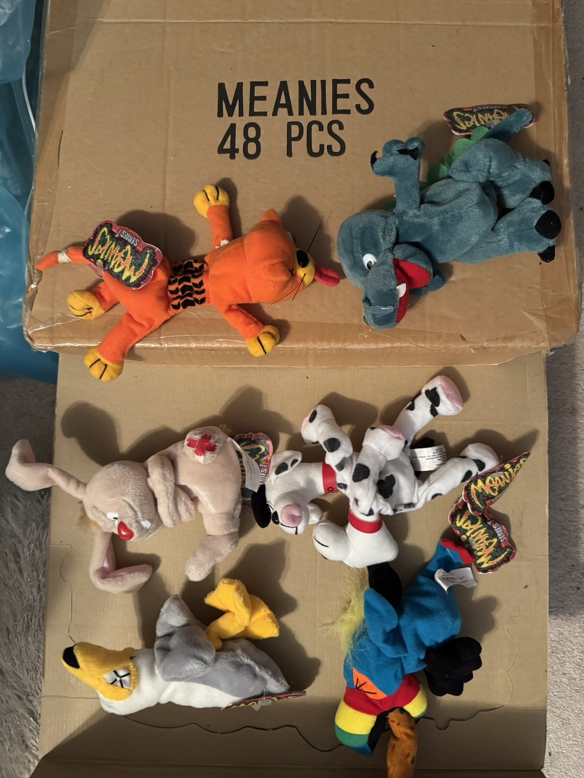 48 pc. Lot 1997 Meanies Series 1 New w/Tags and Comes w/Counter Display Box