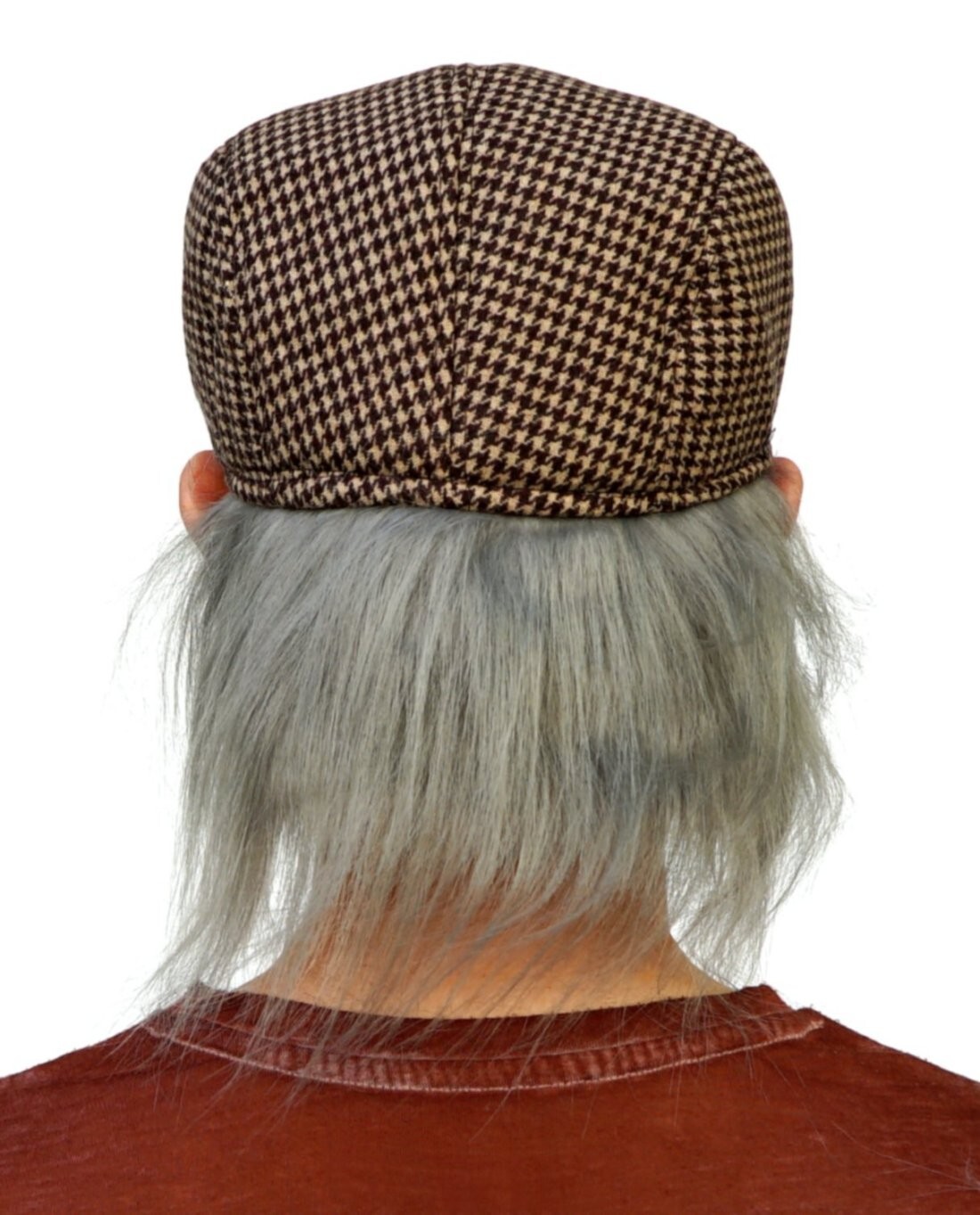 Old Man Wig Driving Cap with Attached Gray Hair Costume Hat Grandpa Adult Teen