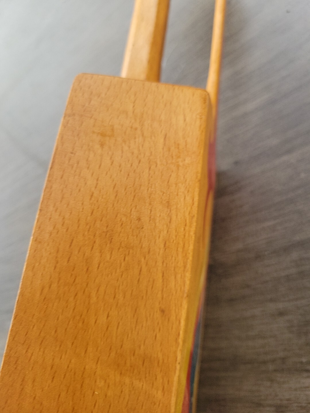 Vtg Folk Art Wooden Tole Grain Flour Scoop Painted Primitive Farm Core READ