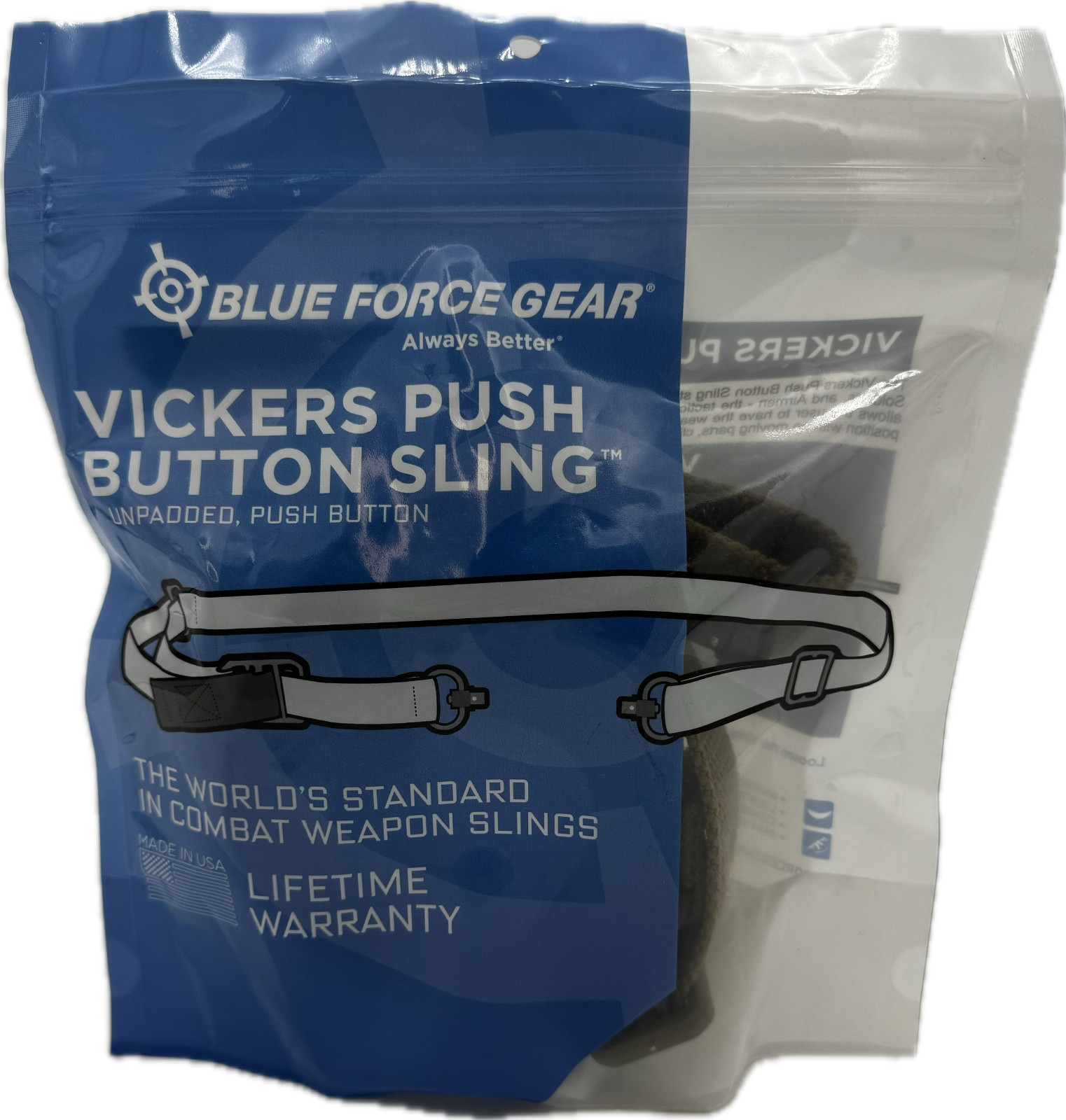 Blue Force Gear VCAS Vickers Push Button Sling, Coyote Brown, VCAS-PB-125-AA-CB