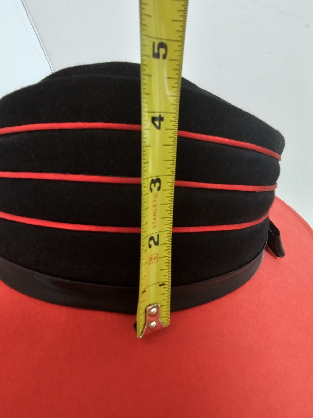 Vtg Chapeau Creations Ruth Kropveld Red Wool Hat NWT Beaded Red Hat Society Lady