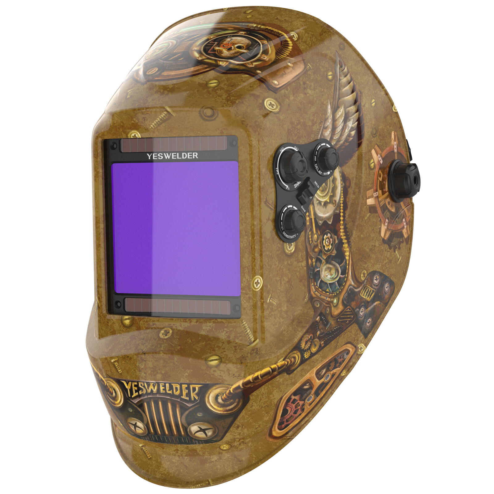 Large Viewing Screen True Color  Auto Darkening Welding Helmet, 4 Arc Sensor