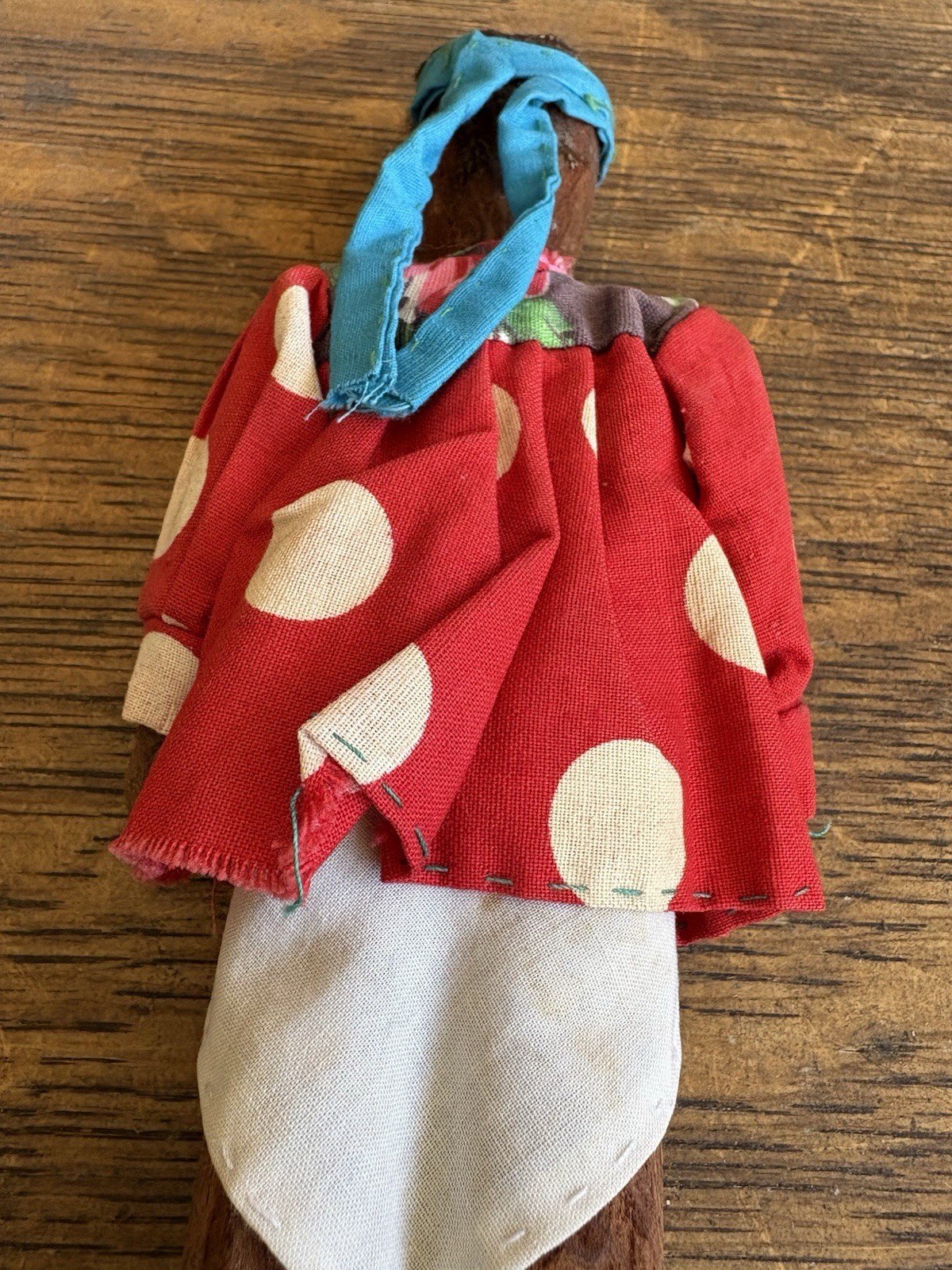 Vintage Old Tarahumara Indian Wood Hand Sewn Indian Doll Folk Art