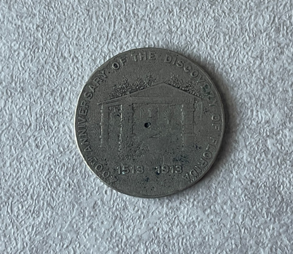 1913 Discovery of Florida So Called Dollar Silvered Bronze HK-661a L2