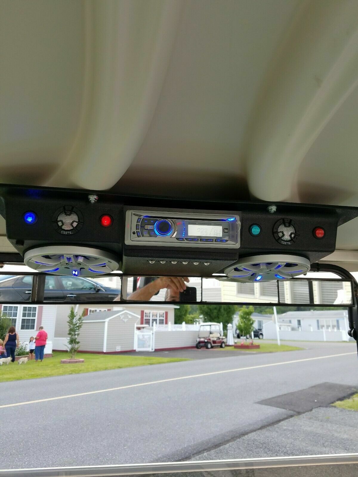 Golf Cart UTV ROOF MOUNT STEREO RADIO CONSOLE EMPTY FITS 6.5 INCH SPEAKERS