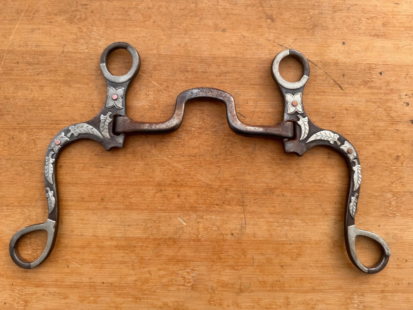 Teskey's Flat Shank Square Port Bit FSSQ ~ Silver Mounted Cheeks ~ 5"