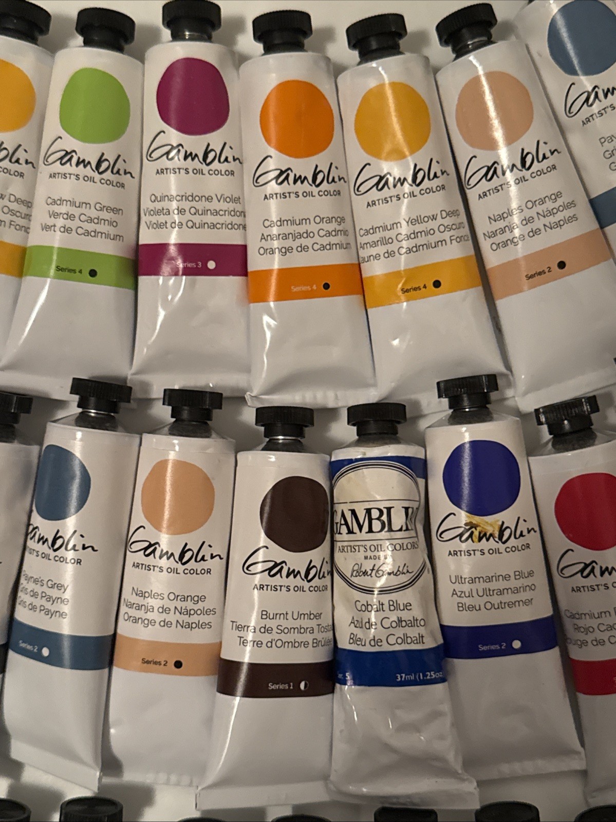 LOT OF 50 GAMBLING ARTIST'S OIL COLORS 37ml *NEW! *FREE SHIPPING!!
