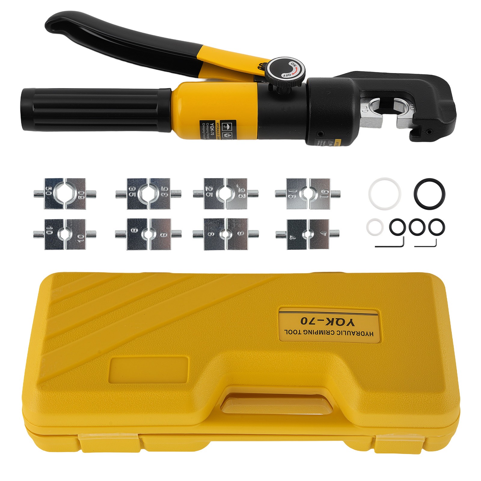 Wire Terminal Crimper Tool Kit with 9 Dies 12AWG-2/0AWG for Electrical Cable