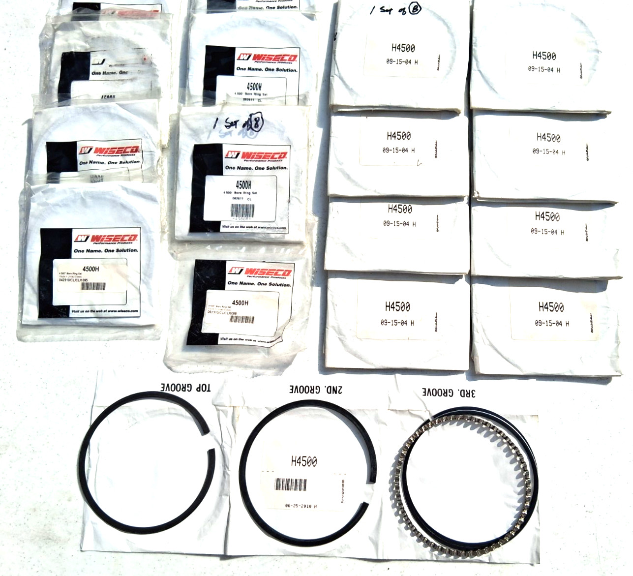 WISECO  PISTON RING SET  # H4500   4.500 BORE  X  1/16  1/16  3/16