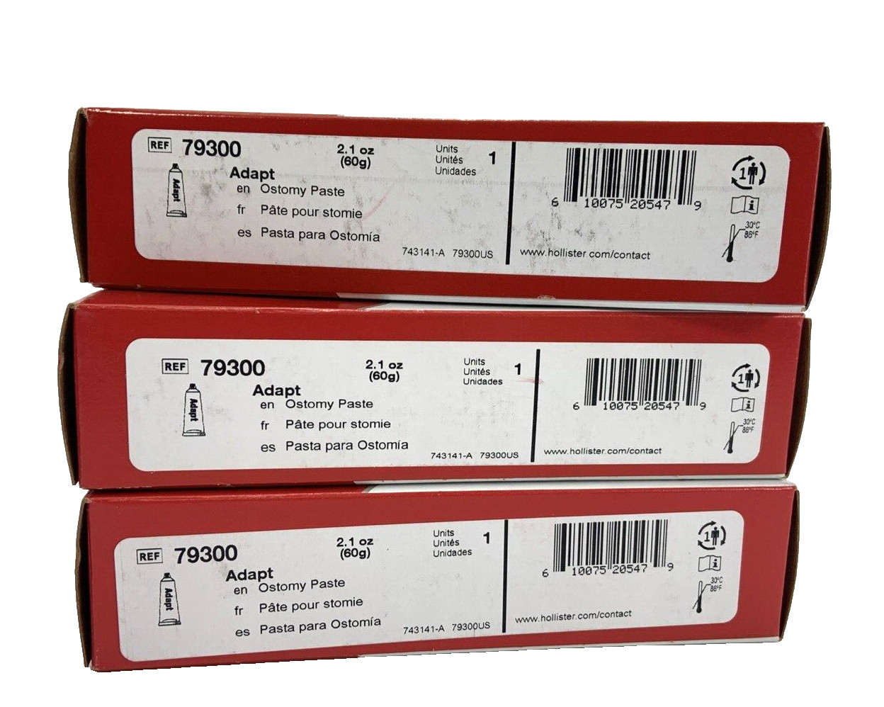 3 TUBES Hollister 79300 Adapt Ostomy paste 2.1oz. Exp. 26-2030