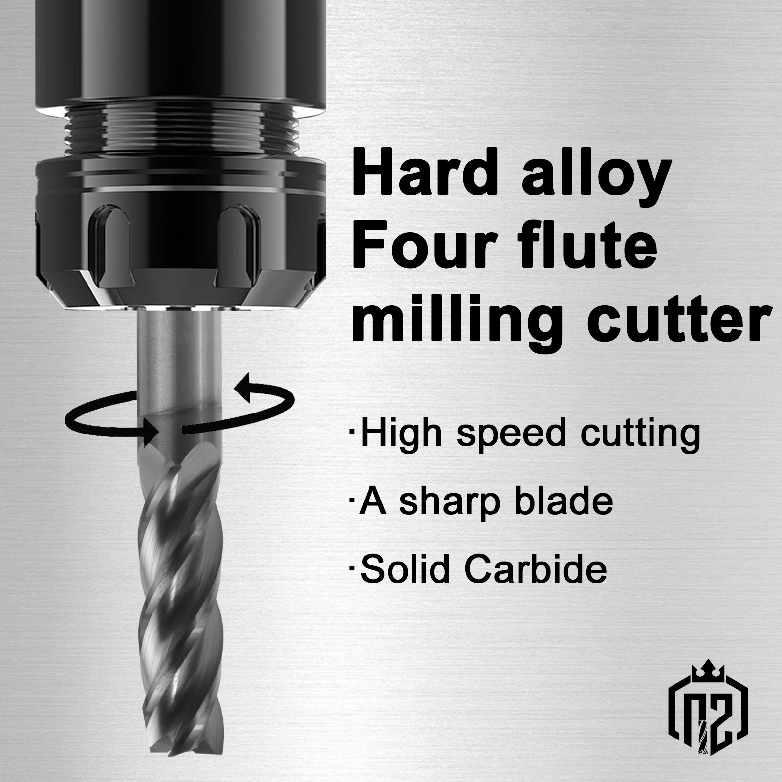LOT OF 5PCS 4 Flute 3/8" x 1-1/4" x 3" Solid Carbide End Mill - AlTiN Coated NEW