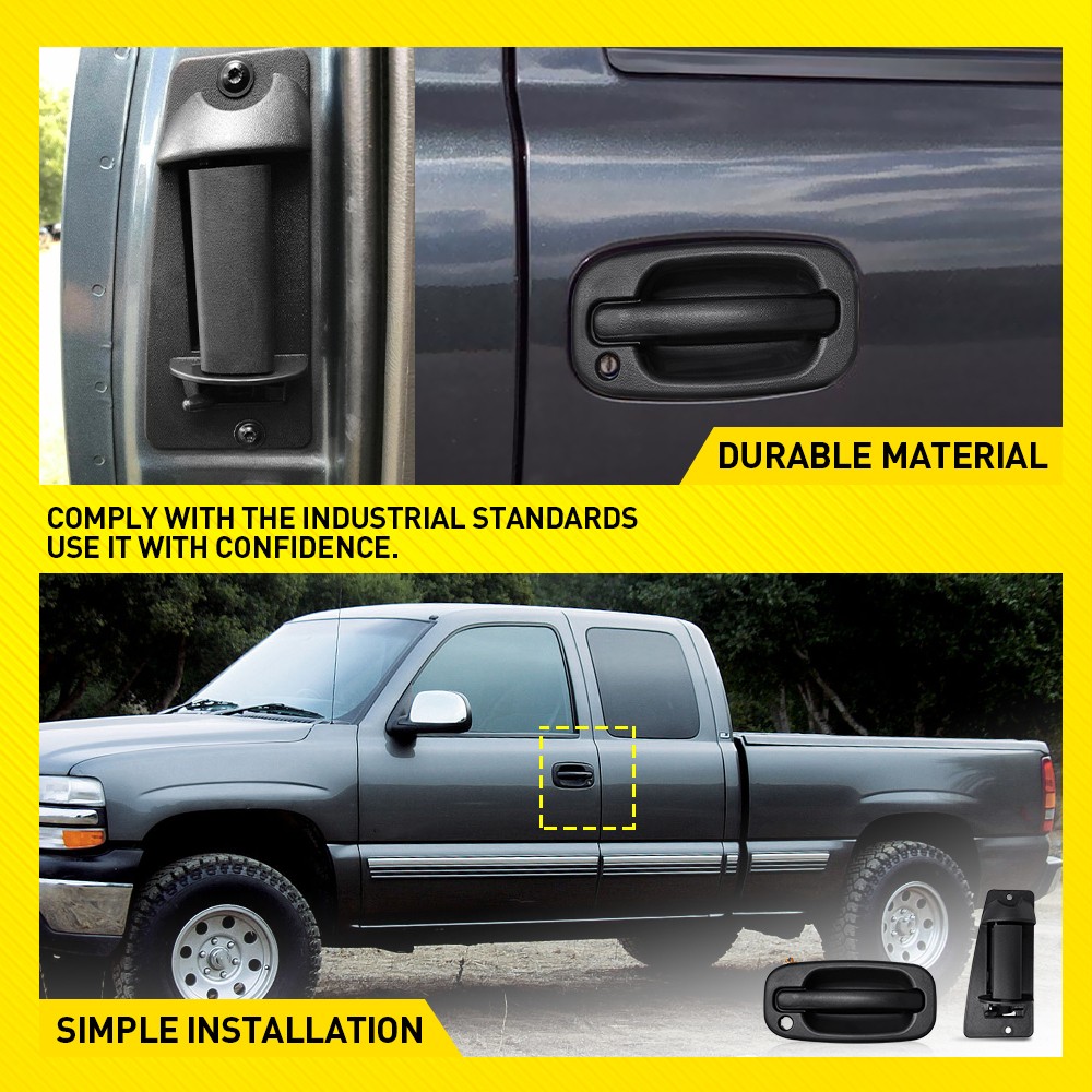 LH RH Front Rear Door Handles Textured Black For GMC Sierra 3500 2001-2007 4-20X