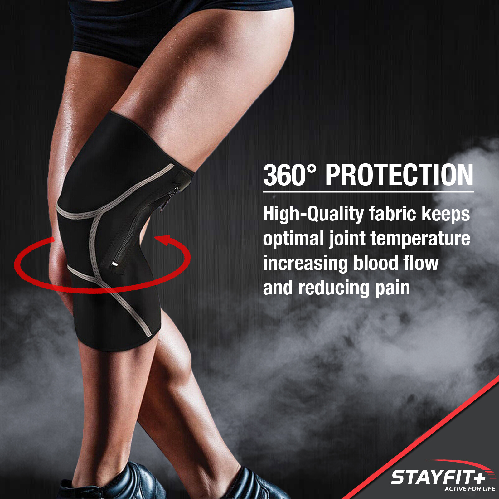 Knee Brace Sleeve Compression Fitness Weight Lifting Support Pain Relief