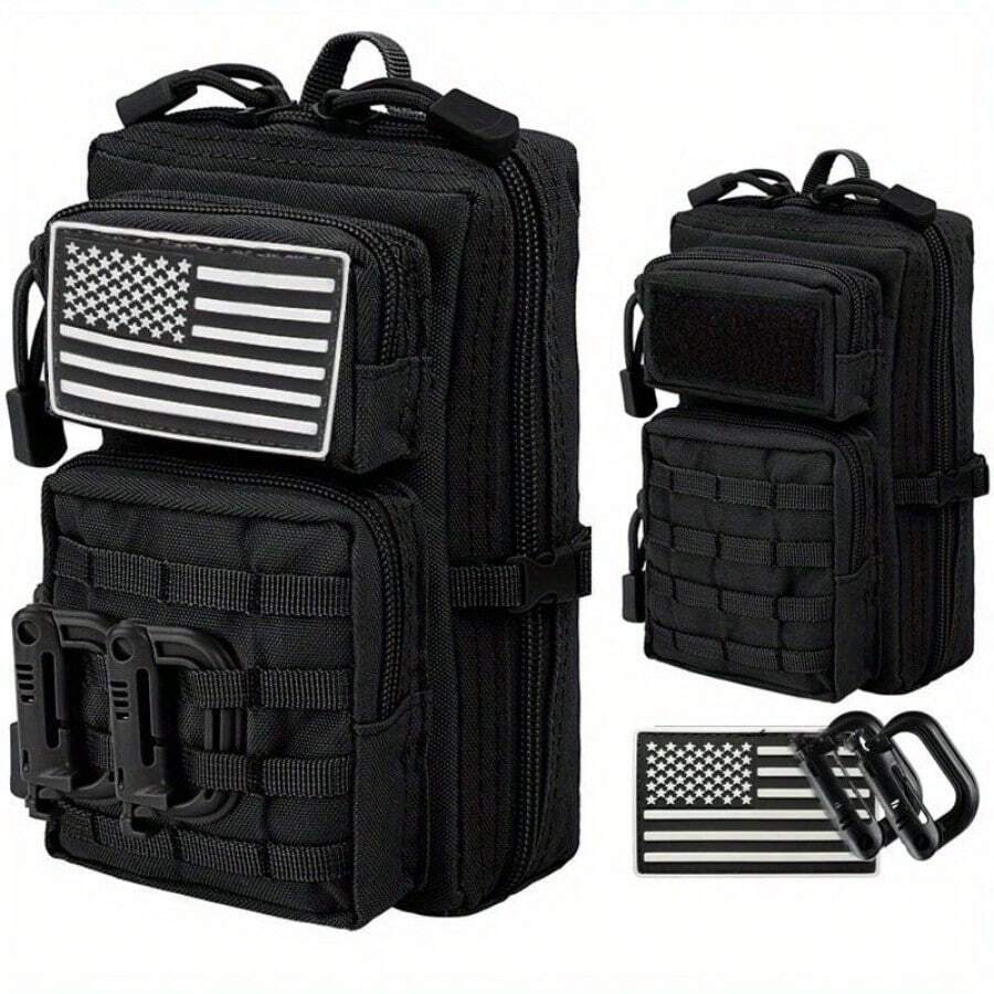 Tactical Molle Zippered Pouch EDC Waist Pack for Hiking