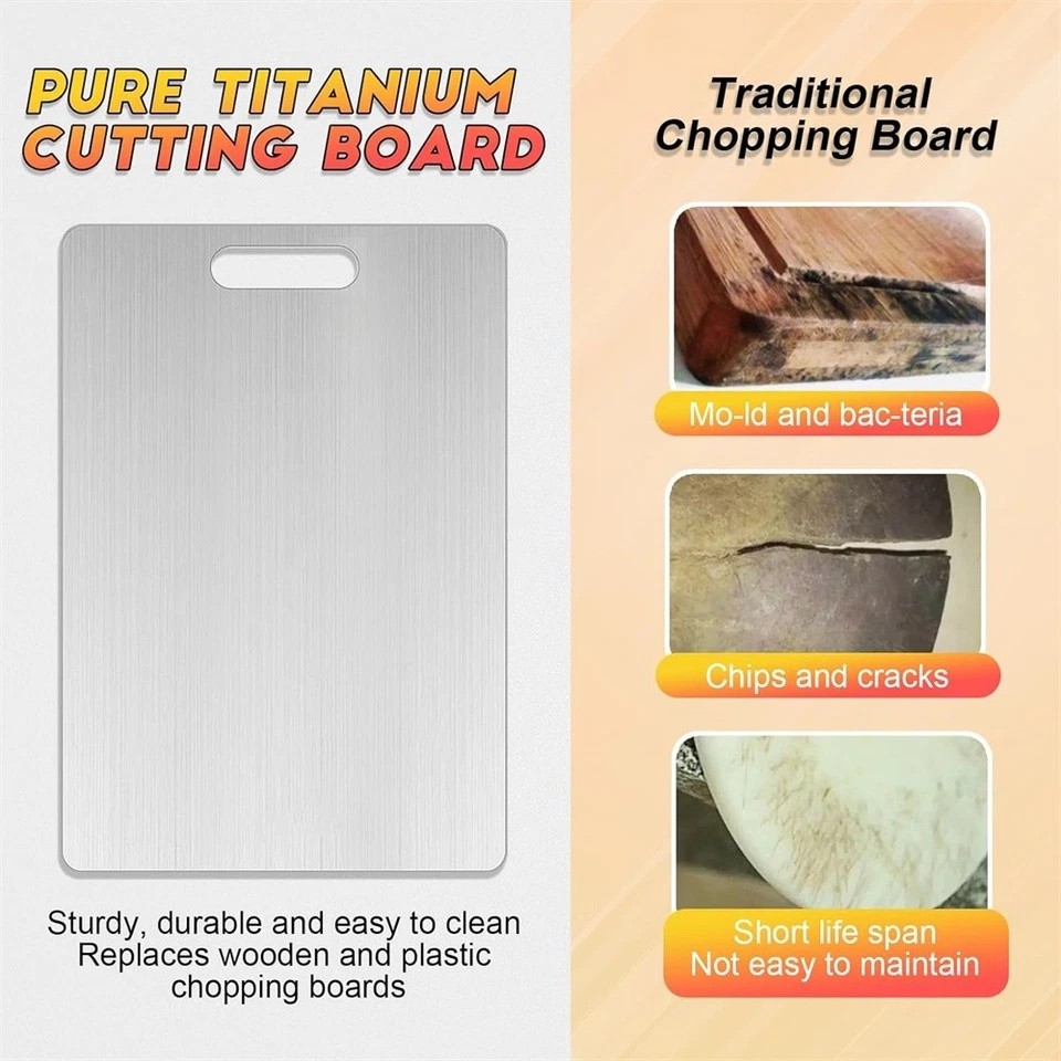 Titanium Cutting Board 100% Pure Non-Stick Double-Sided 11x15.5" in for Kitchen