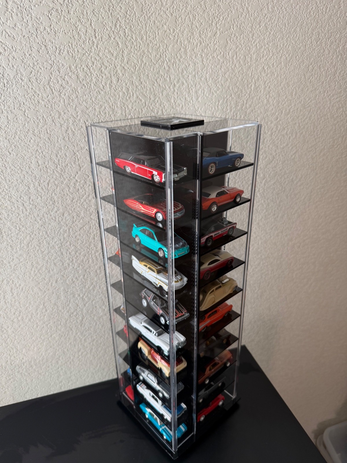 Acrylic Spinning display case fits 40 cars ( 1:64 Hot Wheels, Matchbox etc)