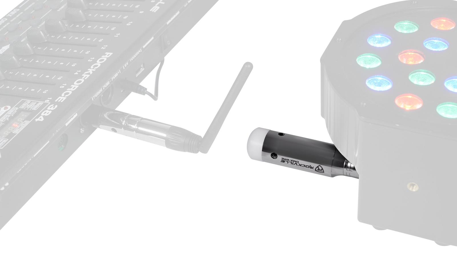 Rockville DMX-WTR Wireless DJ DMX Lighting Transmitter+Receiver