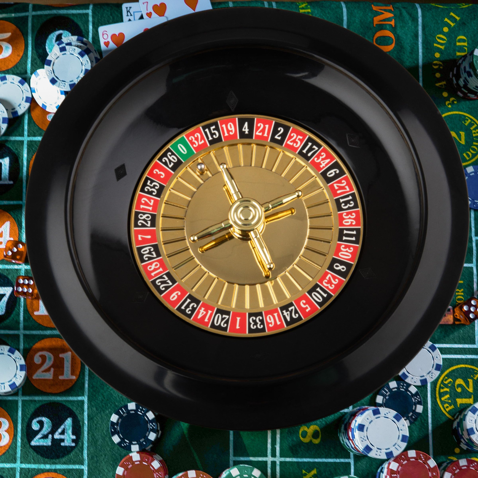 Roulette Table Wheel - 10 Inch Poker Roulette Wheel Set with Spinning Brass T...