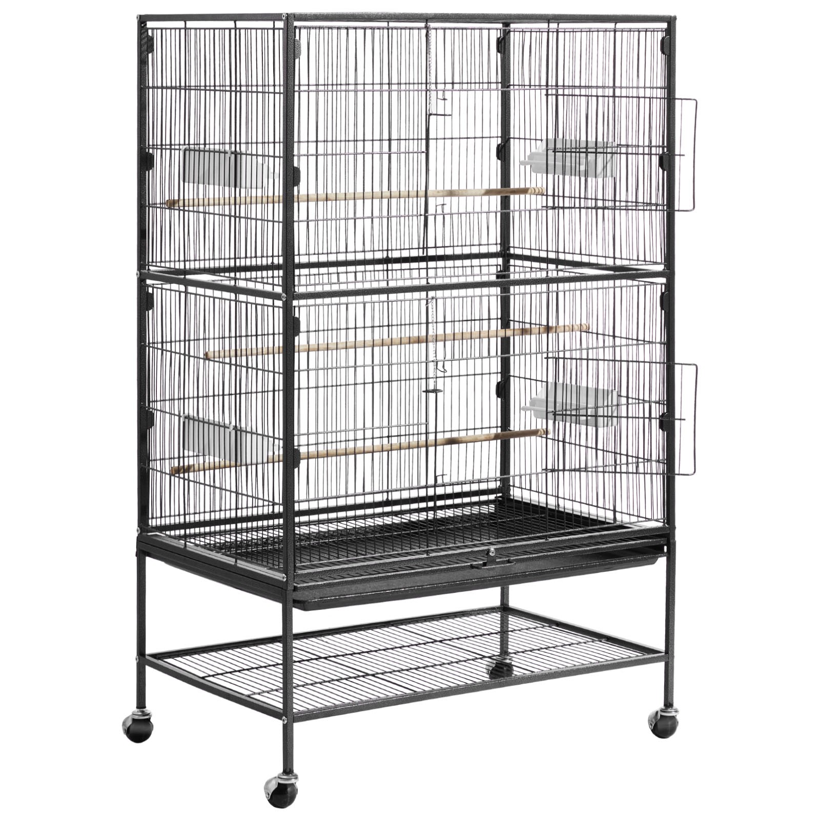Uimoso Bird Flight Cage 31.5 x 20.5 x 52 inch Wrought Iron with Perches