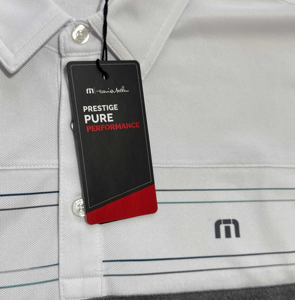 Travis Mathew Polo Shirt Mens 2XL Prestige Pure Performance Properly Hydrate NWT
