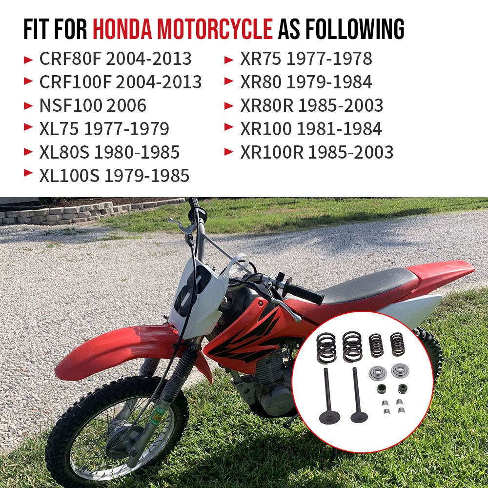 Intake Exhaust Valves w/Seals For Honda XR100R XR80R CRF100F CRF80F XL80 XL100