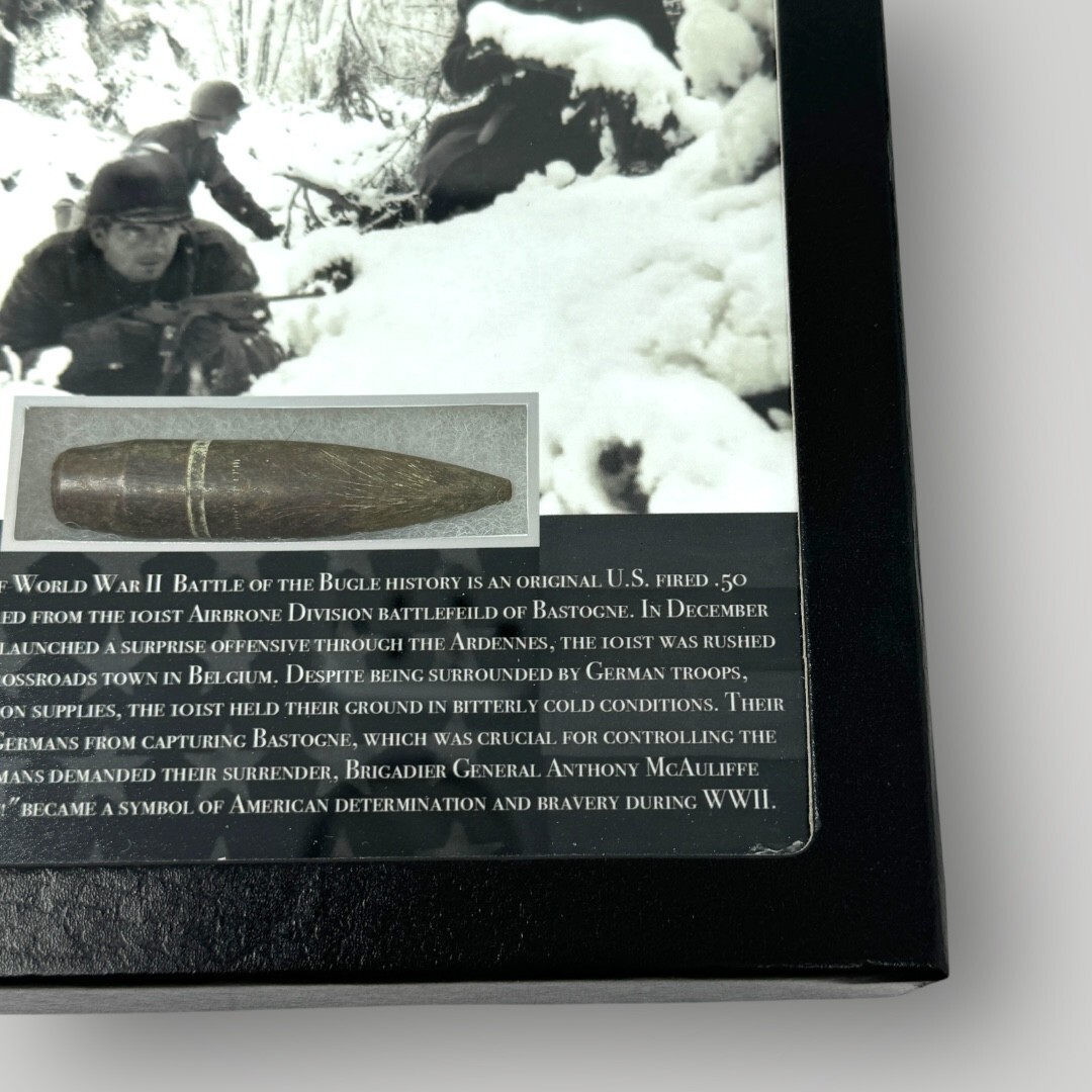 WWII Battle of the Bulge Bastogne Ardennes 1944-45 Military Gift Display COA